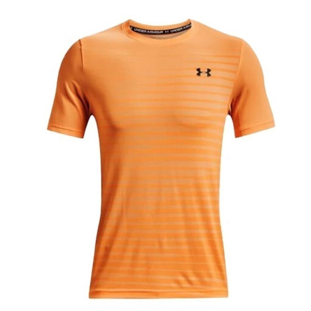 Under Armour Men's Seamless Fade Short Sleeve T-Shirt in Orange/Black Size XL - Picture 3 of 8